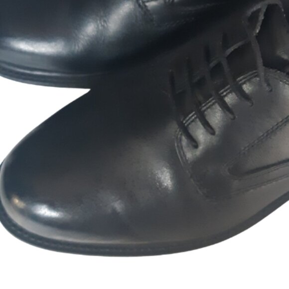 Benchmark SZ 12W Men's Derby Shoes Black Leather, Rubber Sole - Picture 10 of 10